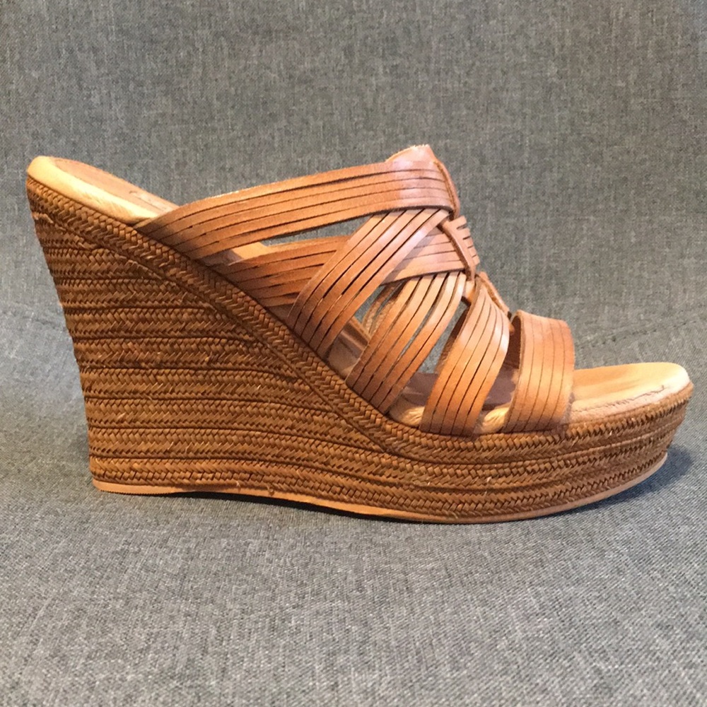 Ugg Melinda Leather Platform Wedge Sandal